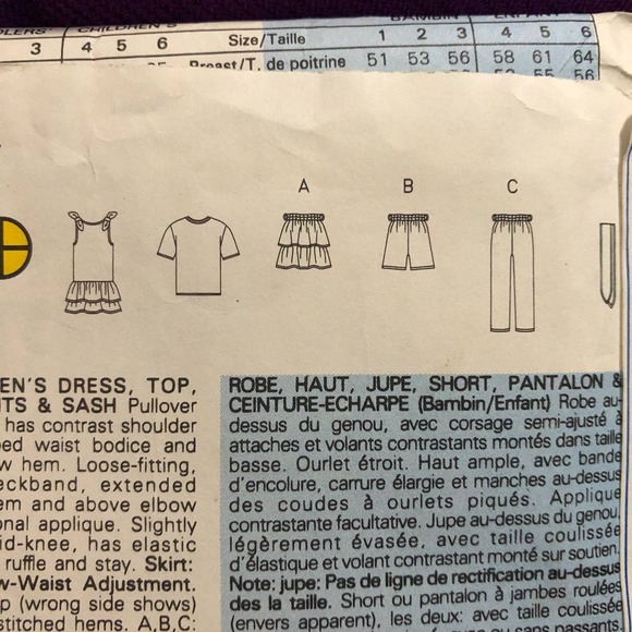 Butterick Sewing pattern 4765 girls top dress skirt - Picture 3 of 8